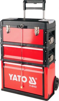 YATO Trolly Tools Box w/Wheel 2 Compartments+1 Drawers  YT-09102