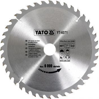 YATO TCT Circular Saw Blade for Wood 250x30x40T  YT-6071