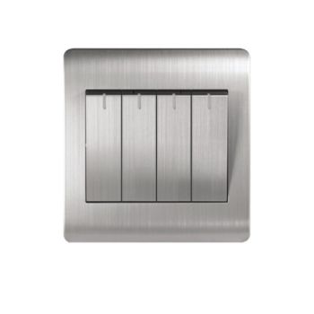 Milano Switch 4Gang 2Way 16A Brushed Silver 210800100033