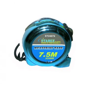 Starex Measuring Tape 7.5mx25mm Blue Oxide/Grey Inch/Cms Yellow Blade