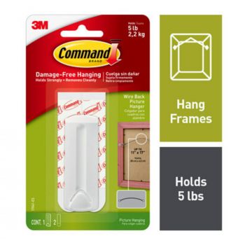 3M Wire Backed Picture Hanger [1hanger,2Strips] 17041