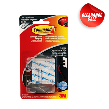 3M Clear Large Cord Organizers/Clear Strips [2cord,3Strips] 17303