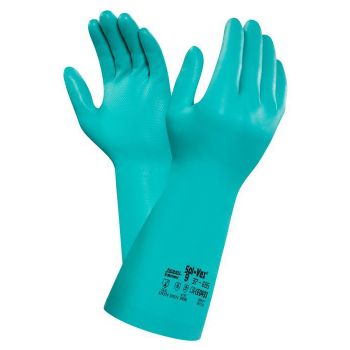 Chemical Gloves SOl-VEX length 380mm Green colour - Ansell 37-695/10