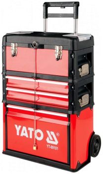 YATO Trolley Tools Box w/Wheel 2 Compartments+2 Drawers  YT-09101