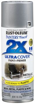 Spray Paint Painters Touch 2X Satin Aluminum 12oz 249128 Rust-Oleum