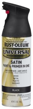 Spray Paint Universal Satin Black 12oz 245197 Rust-Oleum