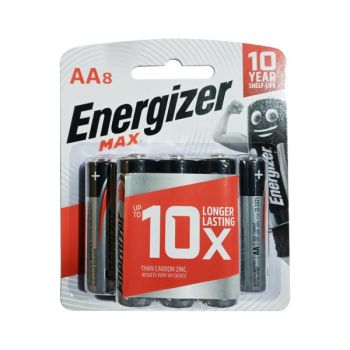 Energizer AA Square Max Alkaline Batteries E91 BP8