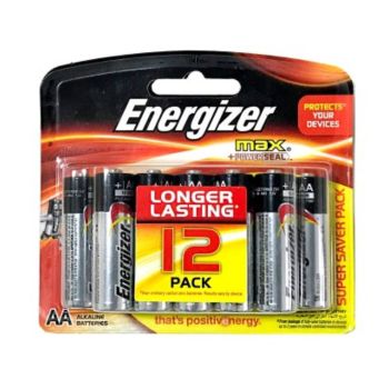 Energizer AA Max Alkaline Batteries E91 BP12
