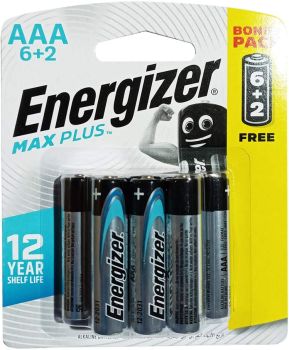 Energizer AAA Maxplus Alkaline Batteries EP92 BP8T