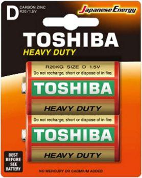 Toshiba D Type Heavy Duty Batteries 2pcs 91412