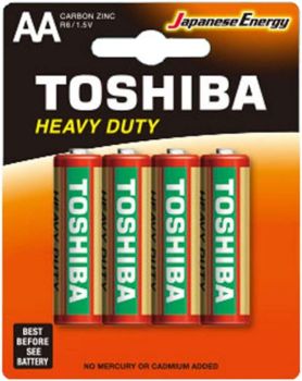Toshiba AA Heavy Duty Batteries 4pcs 91410
