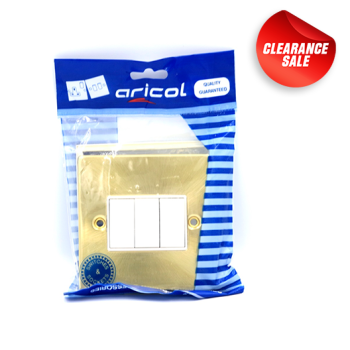 Aricol Electric Switch 3 Gang 2 Way 10A Satin Gold ALS132G