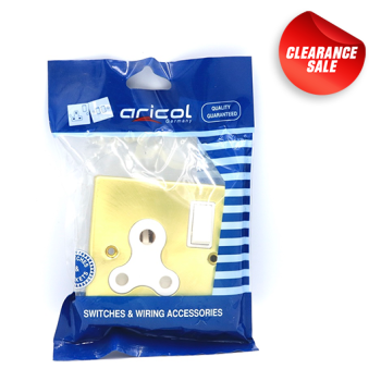 Aricol Electric Switch Socket 1 Gang 15A Satin Gold ALS115G