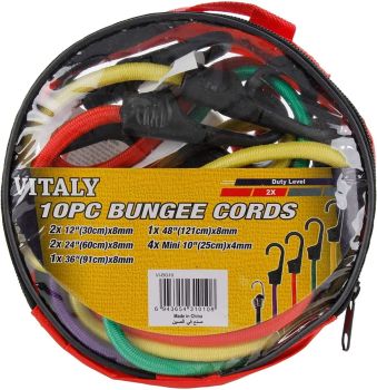 Bungee Cords Assorted Sizes 10pcs Vitaly