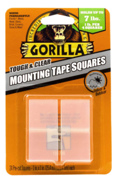 Gorilla Double Sided Mounting Tape Squares Clear 24pcs 6067202 