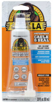 Waterproof Caulk & Seal Silicone Sealant White 2.8oz Gorilla