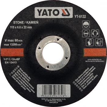 YATO Stone Grinding Disc Depressed Center 125x6.8x22mm  YT-6133