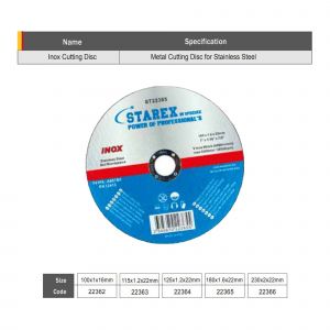 Starex Inox Cutting Disc 180x1.6x22mm ST22365
